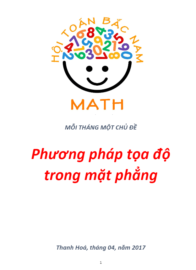 Chuyên đề phương pháp tọa độ trong mặt phẳng - Nguyễn Bá Hoàng